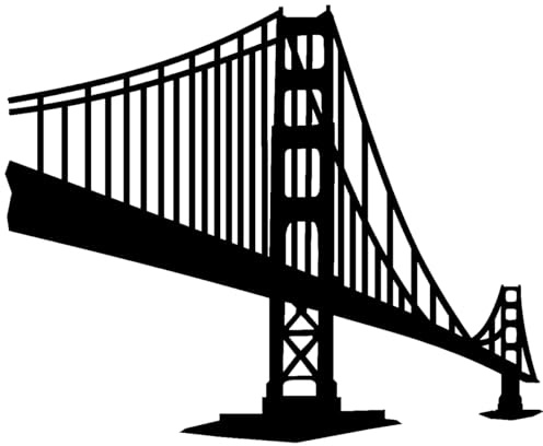 Samunshi® Golden Gate Bridge Aufkleber 20 x 16,3cm schwarz