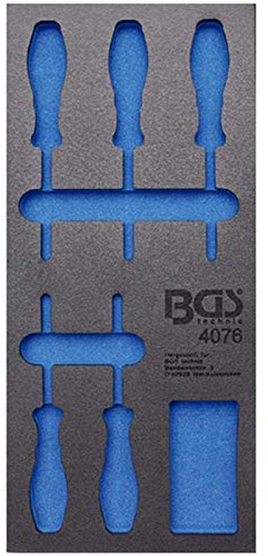 BGS 4076-1 | Werkstattwageneinlage 1/3 | leer | für Art. 4076 | Hartschaum | Länge 408 mm | Breite 189 mm | Höhe 32 mm | geeignet für alle BGS Werkstattwagen