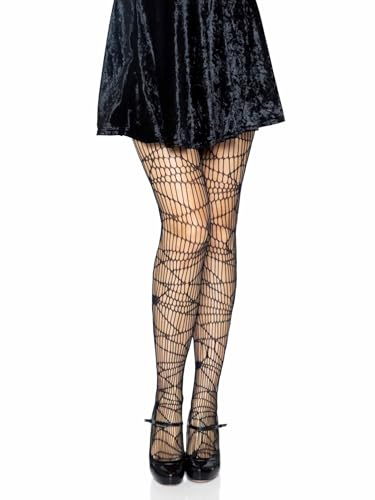 LEG AVENUE 9934 - Feinstrumphose im Netz Disign Falten Höschen, Einheitsgröße (Schwarz)