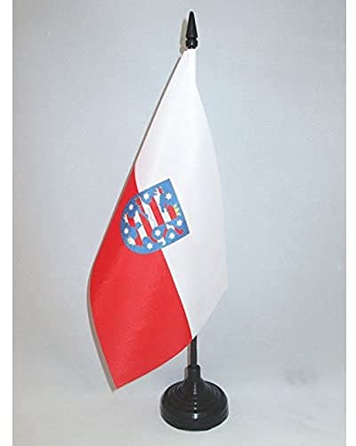 AZ FLAG - Tischflagge Thüringen - 21x14 cm - Thüringen Tischfahne 14 x 21 Cm - Flaggen