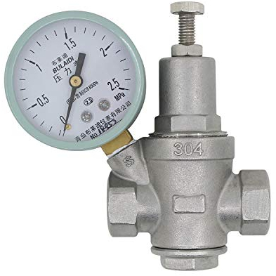 Druckminderer wasser 1/2 3/4 1 1-1/4 1-1/2 2 zoll - Bleifrei Edelstahl - druckregler wasser wasserdruckminderer mit manometer (DN15-1/2 zoll)