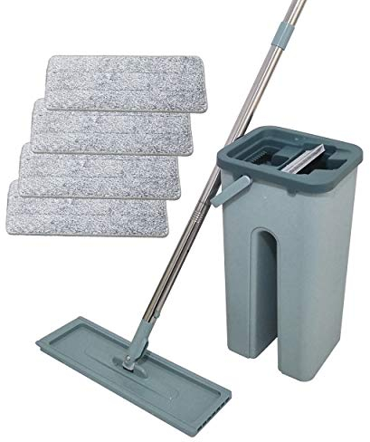 Venteo Balai Autoclean Mop 360° avec Seau Double Compartiment | Serpillière Microfibre Ultra Absorbante | Système de Nettoyage Mains Libres | Balai Serpillère Pivotant pour Sols Durs & Carrelage