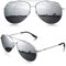 LUENX Men Womens Sunglasses Polarized Mirror lens - UV 400 Protection 60mm(Silver)