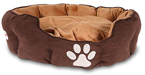 Pocky- Pet Hundebett braun L 72x62cm Hundekissen herausnehmbar Hundesofa waschbar 30° Plüsch Hundekorb