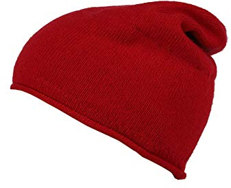 Zwillingsherz Mütze Beanie Slouch Kaschmir Damen Mädchen Uni - Hochwertige Cashmere Hat Kappe - Warme Haube mit weichem Fleece Frühling Herbst Winter