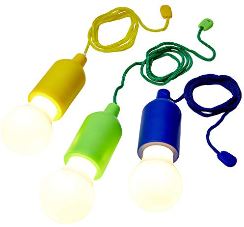 Northpoint LED Batterie Ziehlampe buntes 3er Set Gelb Grün Blau