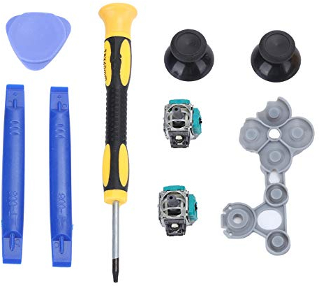 Fdit 2-teiliges 3D-Analog-Joystick-Thumb-Sticks-Sensormodul, Thumbsticks-Ersatzteile für ONE, T8-Torx-Schraubendreher + 2 Kappen + D-Pads Gummileitender R L