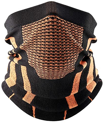 WTACTFUL Schlauchschal Herren Halbe Sturmhaube Halstuch Halswärmer Ski Mask Skimaske Halsschlauc Neck Gaiter Motorrad Gesichtsmaske für Winter Laufen Skifahren Snowboarden Orange