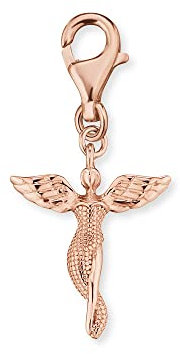 Engelsrufer Damen Charm Anhänger Schutzengel Symbol aus rosévergoldetem Sterling Silber - Karabinerverschluss - nickelfrei