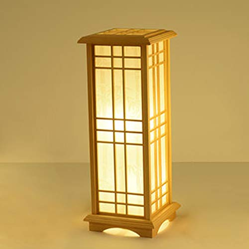 OUKANING Stehlampe Vintage asiatisch inspirierte dekorative Tischlampe Retro Classic Bamboo Art Lampe für Schlafzimmer Nachttisch, Schreibtisch, Wohnzimmer (Höhe 60cm)