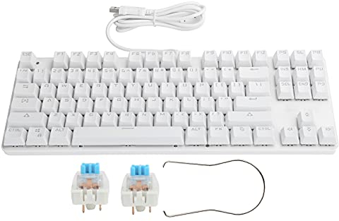 Annadue Wired Mechanical Gaming Keyboard, 87 Keys USB2.0 PC Keyboard, Ergonomic Gaming Office Keyboard, High-accuracy Sensor/Mechanical Blue Switch, Plug and Play