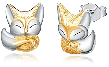Ohrringe Fuchs 925 Sterling Silber Ohrstecker Klein Damen Tier Schmuck Mädchen Kinder