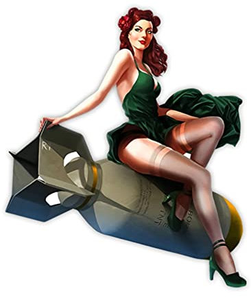 SCSHY Auto-Aufkleber 13 cm * 11,3 cm Pin Up Girl Vintage Rennwerkzeuge Retro Auto Aufkleber Autos Motorräder Außenzubehör Vinyl Aufkleber