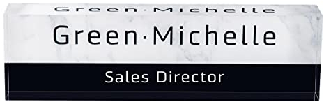 KEMEILA Personalisierbares Acryl-Namensschild für den Schreibtisch, modern-professionell, Marmor, Büro-Namensschild, Bürodekoration, Geschenk