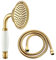 Ownace Soffione doccia vittoriano in titanio dorato, dimensioni più grandi, 10,7 cm, soffione doccia tradizionale in ottone e ceramica, set doccia a mano e tubo da 150 cm per bagno
