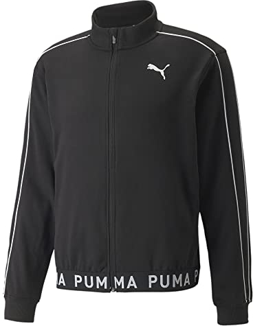 PUMA Herren Jacke mit durchgehendem Reißverschluss Strickjacke, Schwarz, M