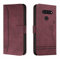QIWEIQING Kompatibel mit Handyhülle für LG K50S, Flip Case, Leder, Rotwein, Magnetisch, Brieftasche-Stil, Geldbörse-Formfaktor
