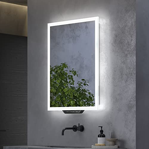Luka Smart Mirror with Alexa Built-in | 500 x 700 | Bathroom Safe | IP44 Rated | TrueHue | Anti-fog | Night Light