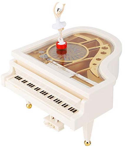 Yunxwd Spieluhr, Tänzerin Klavier Spieluhr, Klavier Ballett Dekoration Sammler Schmuck Aufbewahrungsbox für Kinder Weihnachten Älteres Geburtstagsgeschenk