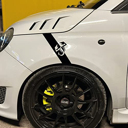 ADESIVO COMPATIBILE CON FIAT 500 ABARTH 595 695 SCORPIONE TUNING (NERO)