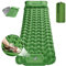 SOPPY 10cm Extra Thick Self-Inflating Camping Mat - Ultralight Waterproof Sleeping Pad with Foot-Activated Pump for Hiking Backpacking, Compact Air Mattress for Outdoor Adventures - Olive Green