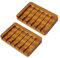SAMEBUTECO Portasapone in legno di teak, confezione da 2, vassoio autodrenante, scarico a cascata, salva sapone per bagno doccia e bar con confezione regalo