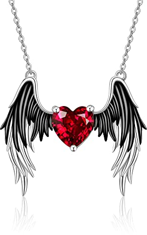 URONE Engel Teufel Halskette Sterling Silber Dämon Engel Flügel Anhänger Halskette Muttertag Schmuck Geschenke für Frauen Mama