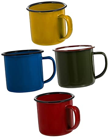 TOPBATHY 4pièces Tasses Émail Colorées Pour Maison Accessoires Pratiques Pour Jus Lait Et Design Rétro Et Facile à Nettoyer