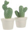 2 Pièces Lot de 2 statues de cactus en céramique simulation de cactus pot de fleur en céramique fausses plantes succulentes bonsaï figurine en porcelaine sculpture de collection porte-bijoux