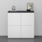 doporro Sideboard Kommode 76 cm in Anthrazit matt und Matt Weiß Aufbewahrungsschrank Bodenstehend für Ihren Wohnbereich Viel Stauraum Schrank 04
