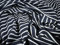 Doppeljersey-Strickstoff, Meterware, gestreift, Marineblau und Himmelblau