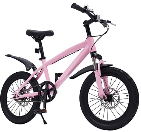 GramStudio 18 Zoll Kinderfahrrad, Kinder MTB Mountainbike für Jungen und Mädchen, Tretfahrrad mit Federgabel für Kinder 1.25-1.4m (Rosa)