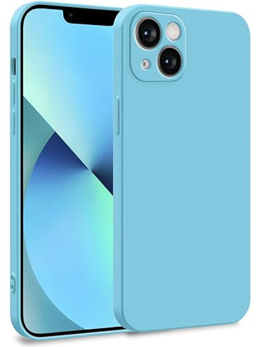 MyGadget Cover per iPhone 13 - Custodia in Silicone Morbido a Doppio Strato – Case con Protezione Fotocamera & Fodera Interna Antigraffio - Turchese