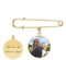 PiercingJak Brosche Pin mit Foto Text Gravur Vintage Broschen Memorial Anhänger Personalisierte Geschenke für Hochzeit Bräutigam Braut Brautstrauß Boutonniere Pin Kit Charms DIY Zubehör