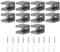 QUARKZMAN Pince de Fixation pour Étagère en Verre, Lot de 10 Pinces en Cuivre Noir Réglables pour Verre de 5 à 8 mm d'Épaisseur, Support de Fixation pour Panneau en U