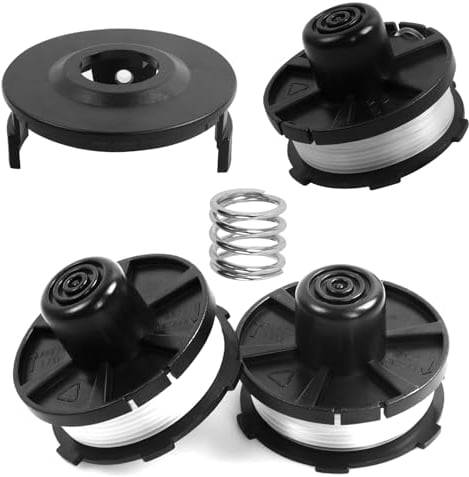 3 Stücke Fadenspulen Akku 18V DUR181Z, DUR181RF, DUR181 Rasentrimmer, Ersatz-Trimmerschnur 195858-1/196146-9 (Länge: 8m, Ø1,60mm mit Spulenabdeckung)