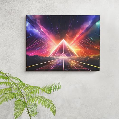 JIUJIUJIU Canvas Poster Artwork Glowing Pyramid Wall Art Murals Prints and Paintings for Living Room Room Decoration