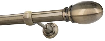 Gardinenstange Vorhangstange 25mm 1-läufig Wandmontage Messing Antik 200 cm Eufeme
