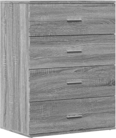 vidaXL Sideboard, Kommode mit Stauraum, Beistellschrank für Wohnzimmer Küche Flur, Anrichte Schrank Highboard, Modern, Grau Sonoma-Eiche Holzwerkstoff