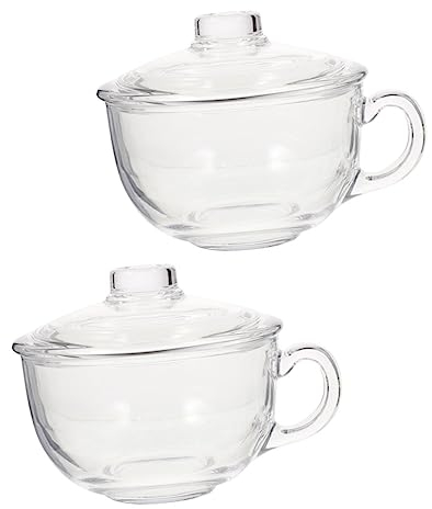 Alipis 2pezzi Tazza Da Bere Vetro Con Mug Trasparente Per Latte Tè e Bevande Design Semplice e Versatile Per Colazione e Capacità