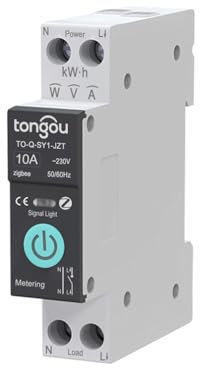Tuya Zigbee Smart Circuit Breaker Interruttore 1 P 10A 16A 25A 32A 40A 63A Telecomando senza fili Zigbee Interruttore interruttore per la casa (10A With Metering)