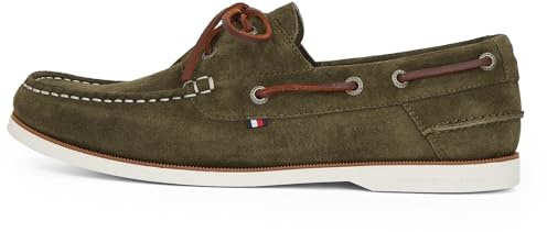 Tommy Hilfiger Herren Boat Schuhe Core aus Wildleder, Grün (Army Green), 44