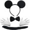 SSKHE Bandeau de costume de souris avec oreilles de souris, queue, cravate et gants pour accessoires de fête sur le thème du carnaval, cadeaux d'anniversaire et de fête costumée
