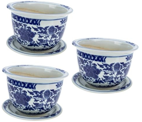 Sosoport 3juegos De Cerámica para De Interior y Exterior Diseño Clásico Drenaje para y