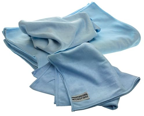Tek Automotive 10 Pack Giant Glass Microfibre Cloths – Extra Large 50x80cm, Streak-Free, Lint-Free Glass Cleaning Cloth, Glasses Cleaner, Car Window Cleaner, Durable & Machine Washable