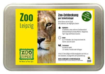 Stadtspiel Schnitzeljagd Zoo Leipzig - Entdeckertour | Zoo-Rallye mit Aufgaben & Tierwissen von Aquarium bis Gondwanaland – ideales Erlebnisgeschenk für Familien & Tierfreunde