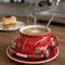 Beetle Shaped Coffee Mug, Handmade Ceramic Beetle Shaped Coffee Mugs, Car geformte Kaffeebecher, handgemachte keramische Car geformte Kaffeebecher, Süße Keramik Beetle Shaped Kaffeetasse (Rot)