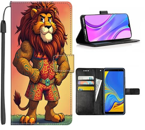CHUANSHI Étui portefeuille pour LG Velvet 5G V60 V50 V40 V30 Stylo 5 LG Stylo 6 Stylo 7 Lion-CH24 avec béquille et fentes pour cartes multifonction