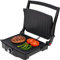 CAMRY Elektrogrill, Klappgrill 180 ° , Tischgrill, Leistung 2000W, große Plattenfläche 28x23 cm, Paninenmaker 1288cm2, Temperaturregelung, Antihaft-Platten, schwarz-silber