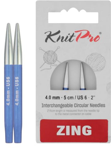 KnitPro Zing Spec. Interc. Needle Tips 5cm 4.00mm – 1pc